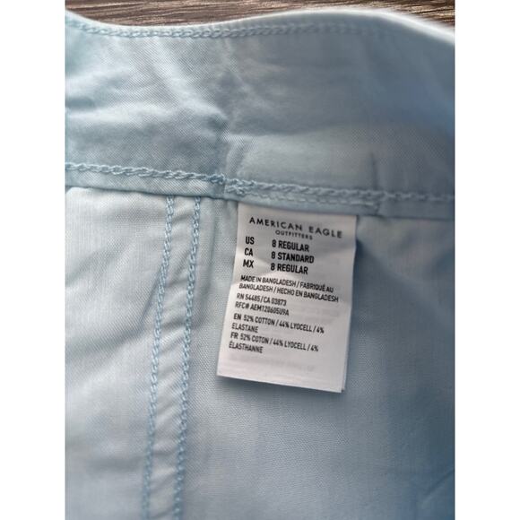 NWT American Eagle Twill Pleated Skirt In Light Blue Size 8 - Picture 3 of 5